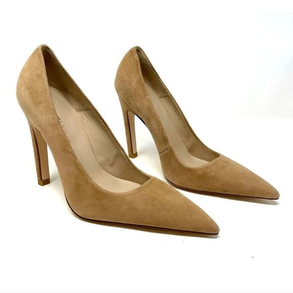 Good American The Icon Pump in Suede Nude 7.5 - Picture 3 of 9